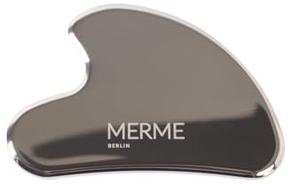 MERME Berlin Gua Sha made of stainless steel – ergonomic facial massage tool for lymphatic drainage, firming & glow, durable stainless steel
