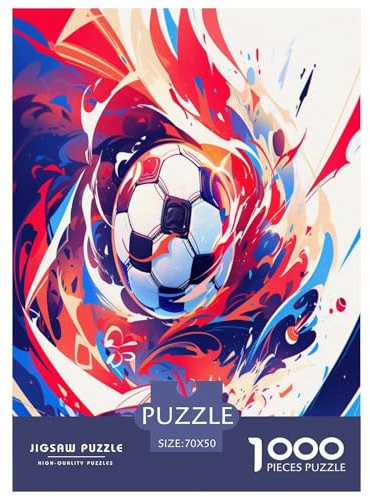 Football Jigsaw Puzzles Puzzles for Adults Kids. 1000 Pieces Impossible Challenge Toy Educational Game Home Decoration for Adults& Kids Age 14 Years Up 70x50cm/1000pcs