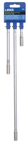 Laser 9225 Stainless Steel 1/4 Hex Bit Holders - 3pc
