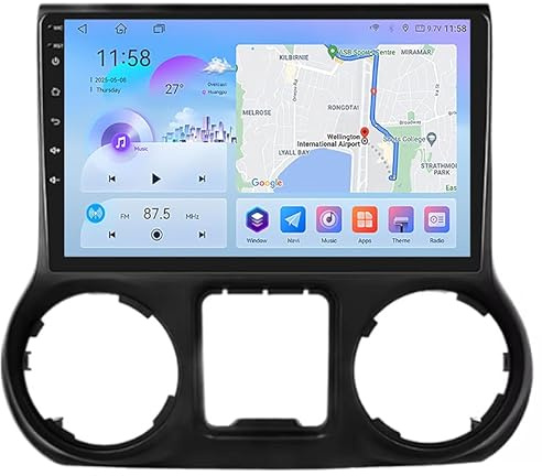 10-Zoll-Touchscreen Android 15 2 Din GPS-Navigation Für Jeep Wrangler III JK 2010-2018 Androides Autoradio Unterstützung USB-Spiegelverbindung Radio Video Player Rückfahrkamera