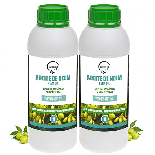 GREENGOF Aceite de Neem 2L - Solución Natural Multiusos - Alta Eficacia - Extracción en Frío - Aplicación Sencilla para Uso Interior y Exterior - 100% Orgánico y Natural - Árbol Azadirachta.