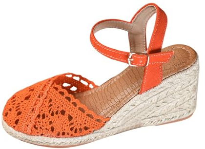 Cuñas Esparto Mujer Verano Alpargatas Vestir Esparteñas Elegantes Sandalias Altas Sandals Plataforma Zapatos Cerradas por Delante Calzado Hebilla Zapatillas Comodas Sapatos Tallas Grandes Shoes
