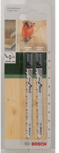 Bosch Accessories 2609256760 HCS - U 101 D Lame de scie sauteuse pour Coupe nette dans le bois tendre Epaisseur 10-45 mm