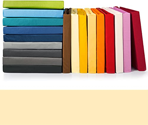 CelinaTex Jade Spannbettlaken 180x200-200x200 cm Natur Microfaser Spannbetttuch Jersey Bettlaken