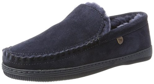 Warmbat Herren Grizzly Hausschuhe, Blau (Dark Navy)