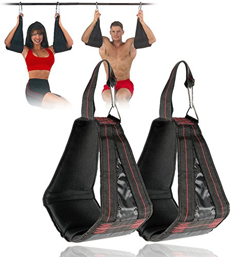 wonderfulwu Padded Hanging AB Straps, 1 Pair AB Sling Suspension Hanging Straps Belts Abdominal Muscles Training Pull Sit Ups Chin-up Bar Mounted Muscles Carver