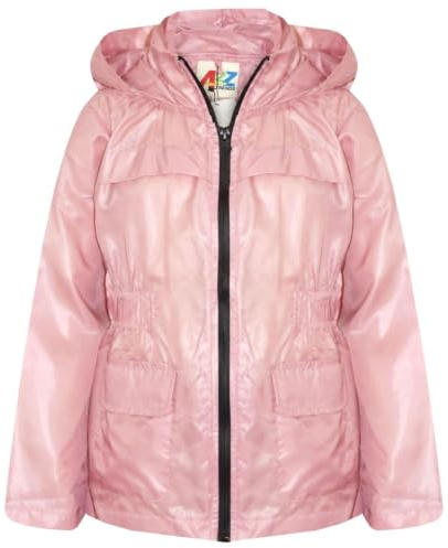 Girls Boys Raincoats Jackets Kids Lightweight Hooded Cagoule Rain Mac 5-13 Years
