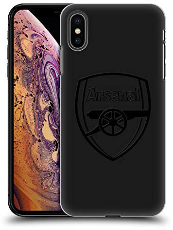Head Case Designs Officially Licensed Arsenal FC Black Logo Crest 2 Hard Back Case Compatible With Apple iPhone XS Max