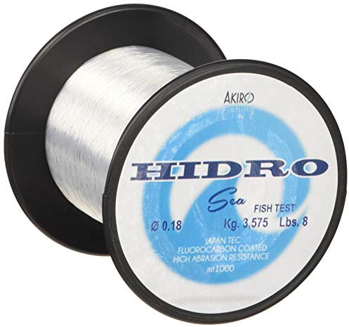 Akiro Hidro Sea, Filo da Pesca Unisex – Adulto, Trasparente, 0.18 mm
