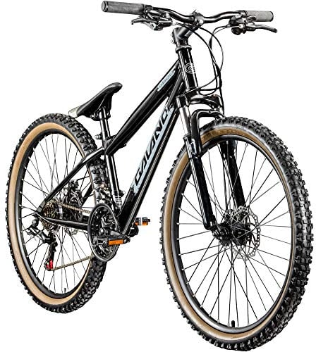 Galano Dirtbike 26 Zoll MTB G600 Mountainbike Fahrrad 18 Gang Dirt Bike Rad (schwarz/Silbergrau, 33 cm)