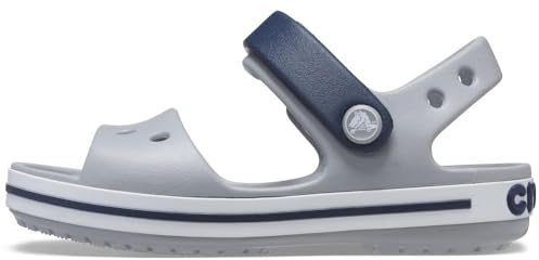 Crocs Unisex Kinder Crocband Sandal Kids Sandalen, Light Grey/Navy, 28/29 EU