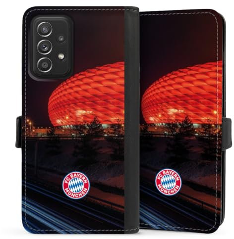 DeinDesign Klapphülle kompatibel mit Samsung Galaxy A52 5G Handyhülle aus Kunst Leder schwarz Flip Case FC Bayern München FCB Stadion