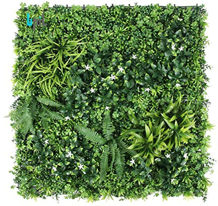 BPIL Greenery Vertical Garden Fence – Boxwood Artificial Living Wall Panels, UV-Resistant for Outdoor & Indoor Use, Perfect for Home, Garden, Patio, Fences & Walls, Easy to Install, 4-Pack, 1m x 1m
