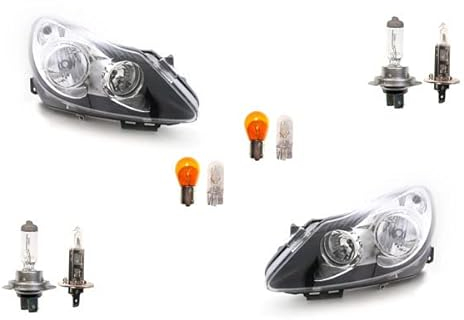 Johns, passend für Opel Corsa Scheinwerfer D 06-10 Satz + Leuchtmitt. Set links, rechts