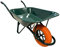 KELI - Brouette Tubulaire Roue Increvable, 85L, Chariot de Transport, Poignées Ergonomiques, Usage Intensif, Acier Renforcé Vert