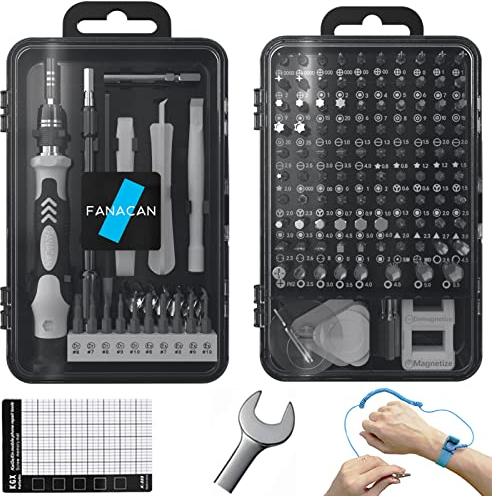 FANACAN 160in1 Precision Screwdriver Set, Magnetic Small Screwdriver Set, Electronic Repair Tool Kit, Compatible with iPhone, MacBook, Laptop, PC, Tablet, Phone, Computer, PS4, PS5, Switch (Grey)