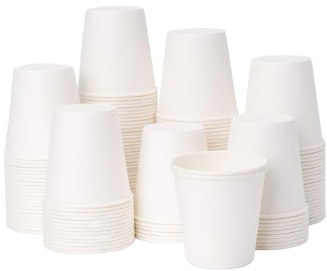 YEEHAW Vasos de papel desechables de 3 onzas, 100 vasos de papel de 3 onzas, tazas de espresso, vasos de papel pequeños, vasos de papel blanco, enjuague bucal de 3 onzas para baño, picnic y barbacoa