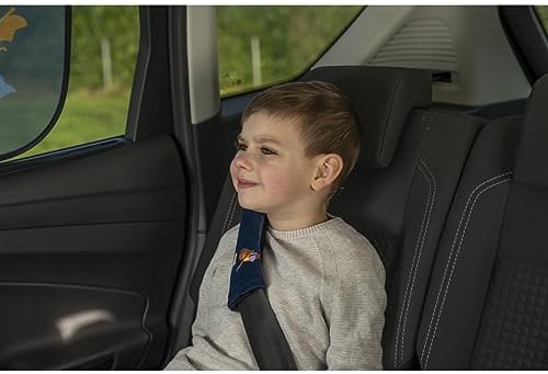 cartrend Gurtpolster-Set HERO,​​ mit angenehmem Stoff, buntes Design für Kinder, einfache Montage, flexible Positionierung, 2 Stück, blau