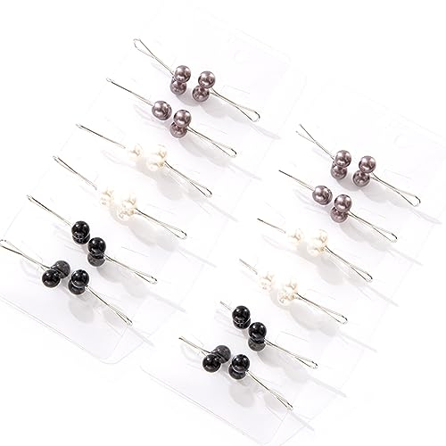 ZKGYUS 12 Pièces Hijab Clip Simulé Perle Écharpe,Clip Hijab Broche pour Femme Filles Perle Épingle de Sécurité Clips de Châle de Pull Clips de Broche