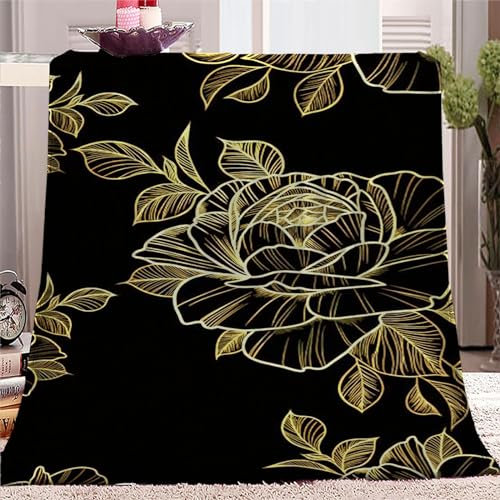 YBRAVO Couvertures et Plaids 70x100 cm Or Rose Plaid Polaire 3D Imprimée Couverture de Lit Douce et Chaude Plaid Jeté de Canapé Flanelle Couverture bébé, Bureau Sieste Couverture