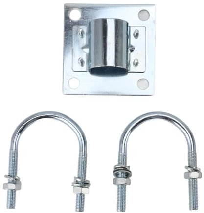 Antenna Mast Pipe Mount and Flag Pole Adapter Mouting Kit, Universal Antenna Steel Pole Mount for Starlink, V Clamp Bracket Roof Pole Mounting Base for Weather Station, Cameras