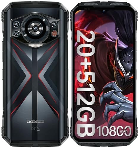DOOGEE S118 Rugged Smartphone Android 14, 20GB+512GB(2TB), Helio G99, 10800mAh/33W, 6.58'' FHD+/120Hz Rugged Mobile Phone, 50MP+12MP Night Vision, IP68/IP69K/4G Dual SIM/NFC Waterproof Telephone