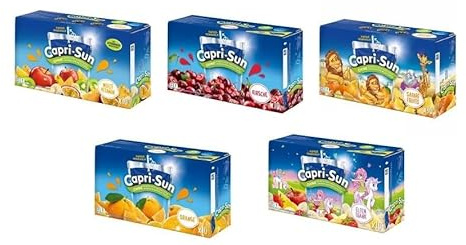Capri Sonne Sun 5 Sorten Mix Multivitamin,Kirsche,Safari,Orange,Elfentrank (50 x 200ml)+ Space Keks gratis a 45 g von Onlineshop Bormann