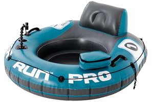 INTEX 56843EP River Run 1 Pro Aufblasbare schwimmende Lounge: GoPro/Telefonhalterung – Integrierter Getränkehalter und Ablagefach – Langlebige Haltegriffe – einfach zu bedienende Anschlüsse – 100 kg
