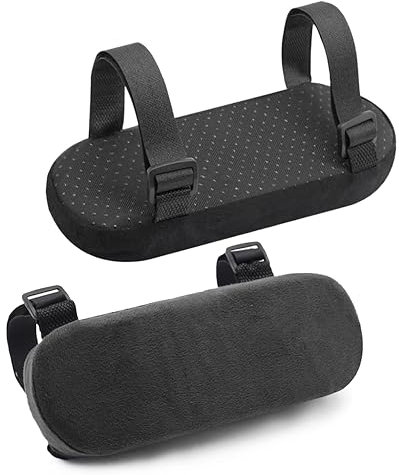 LUHOCIY 2 Stück Armlehnen Polster, Armlehnen Polster, Armlehnenschoner, rutschfeste, Ergonomische Armlehnenpolster Für Büro- Und Gaming-Stühle Weiche, Elastische Baumwolle, Leicht Zu Reinigen