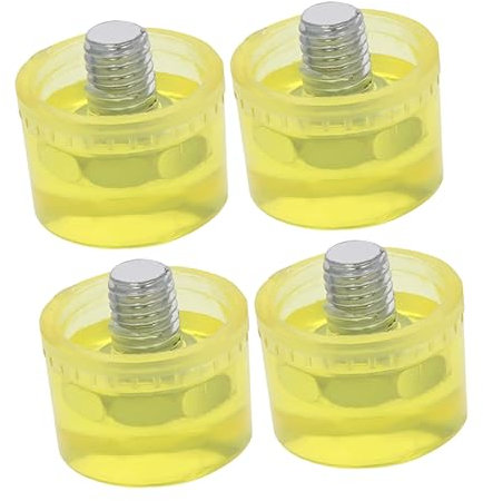 Mikikit Replacement Mallet Head Set 4 Pcs Heavy Duty Rubber Hammer Tips 25mm Anti-Shock Practical Design