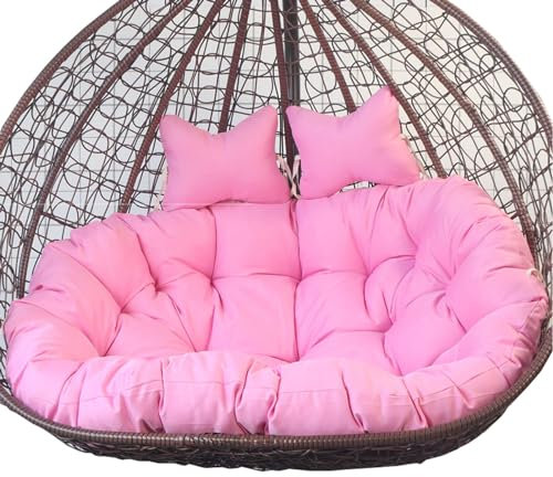 Rosa Outdoor Doppel Hängestuhl Schaukel Kissen für 2 Personen 2 Sitzer Drehstuhl Ersatzkissen für Hängemattenstühle