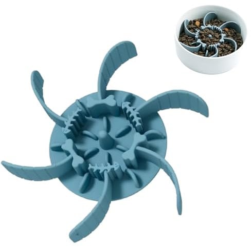 Slow Feeder Dog Bowls Insert, Cuttable Slow Eating Bowl Insert, Silicone Spiral Dog Bowl Insert to Slow Down Eating Speed and Prevent Choking, Overeating, and Vomiting