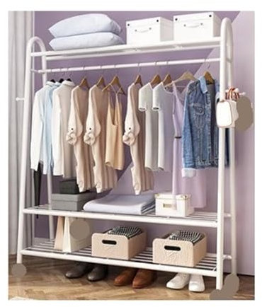 GAOJUNAN Kleiderschrank Kleiderständer, Hängende Kleiderhaken, Freistehender Kleiderschrank, Aufbewahrungsregal, Tragbarer Schrank Regalsystem(White)
