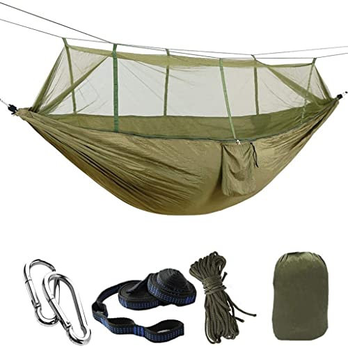 Hamac De Camping Moustiquaire -up Léger Portatif Extérieur Hamacs De Parachute Balançoire