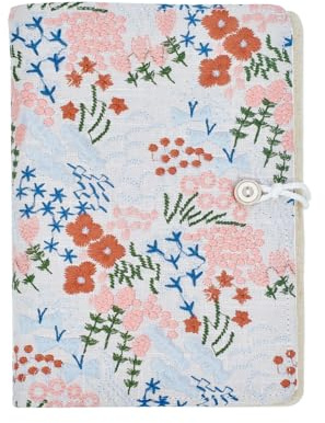 ZREVSB Besticktes Stoff-Tagebuch – A5 Hardcover Notizbuch mit 90 linierten Seiten, flaches Design, elegantes Stoffeinband, Notizbuch für Frauen, Mädchen, Geschenk, Tagebuch, Notizen oder tägliches