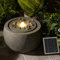Bumilgar 29 * 45 * 45CM Solar Water Fountain Outdoor, Bubbler Water Features with Warm Lights, Pump and Pebbles Waterfall Fountains Concrete Effect for Garden, Patio, Deck, Yard, Home Decor, Gray