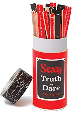 Chronicle Books Sexy Truth Or Dare: Pick-A-Stick | Sexy Date Night Truth or Dare for Couples, Naughty Adult Game for Couples
