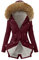 JUBEN Schwarze Jacke Damen Damen Täglich Plus Size Wintermantel Reverskragen Langarm Jacke Vintage Dicker Mantel Jacke Warm Kapuze Dick Gepolsterte Oberbekleidung Longline Puffer Mantel, wein, 50