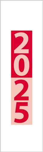 Streifenplaner Mini Rot 2025: Praktischer Streifenkalender mit Spiralbindung, Format: 8,5 x 30 cm