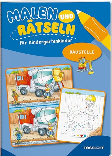Malen und Rätseln für Kindergartenkinder. Baustelle: Suchen, Zählen, Zuordnen, Verbinden für Kinder ab 3 Jahren (Mal- und Rätselbücher)