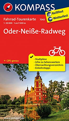 KOMPASS Fahrrad-Tourenkarte Oder-Neiße-Radweg 1:50.000: Leporello Karte, reiß- und wetterfest