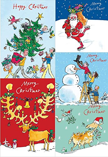 Childline Charity-Weihnachtskarten, 5 Designs, umweltfreundlich und recycelbar, aus der Quentin Blake-Reihe, 20 Stück