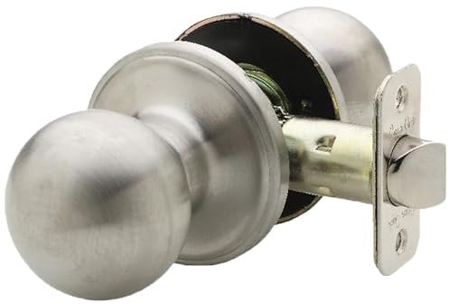 Copper Creek BK2020SS Ball Door Knob, Passage Function, 1 Pack, in Satin Stainless