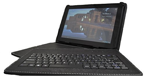 theoutlettablet® Funda con Teclado extraíble en español (Incluye Letra Ñ) para Tablet Bq Edison 2 10.1 - Color Negro