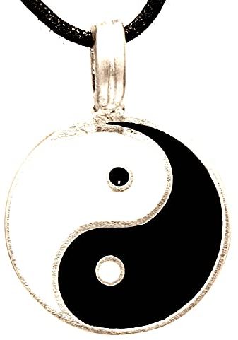 Kiss of Leather Yin und Yang Anhänger aus Zinn mit Baumwollband Zi. 62