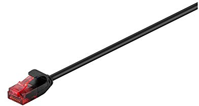 Goobay 93714 CAT 6 Slim Cavo Patch, U/UTP, Nero, 1m Lunghezza