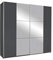 Rauch Armoire à Portes Coulissantes Möbel Kronach, 2 Portes, Gris Métallique avec 2 Miroirs, avec Pack d'Accessoires de Base 2 Tringles 2 Étagères, l X H X P 218X210X59 Cm