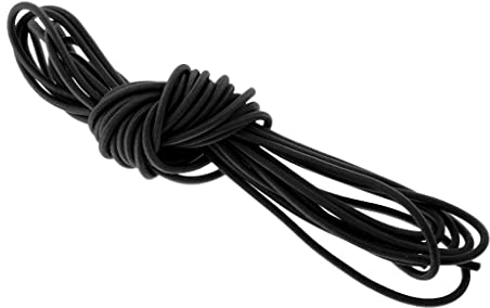 Expanderseil 3mm Gummiseil Planenseil Spannseil Elastische Abspannseile Bungee Seil (Schwarz/Weiß) - Schwarz, 5m
