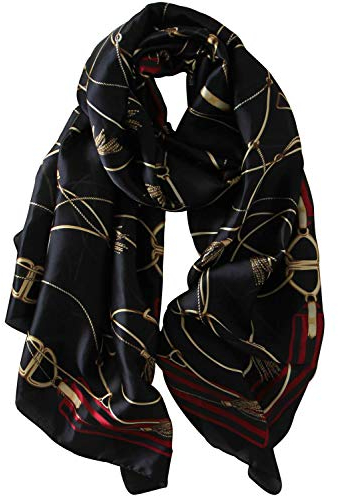 NUWEERIR Damen-Schal aus Maulbeerseide, lang, Satin, leicht, Wickeltuch - mehrfarbig - Einheitsgröße