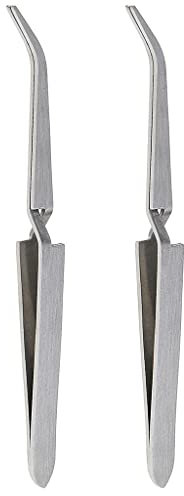 Sharplace Kit 2x Multiuso Nail Art Pinze Curve per Formare Pinzette Acriliche in Acciaio Inox a Pick-up Ughie Gel Strass